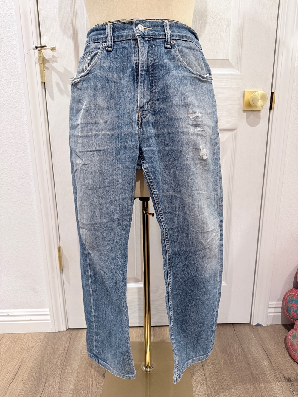 Levi's Light Blue Relaxed Fit Distressed Jeans